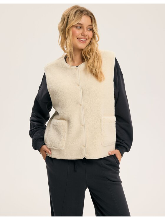 Esotiq Esotiq Bezrękawnik 44121 Biały Regular Fit