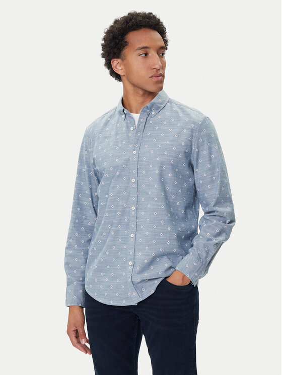 Mustang Mustang Camicia Elmore 1016948 Celeste Regular Fit