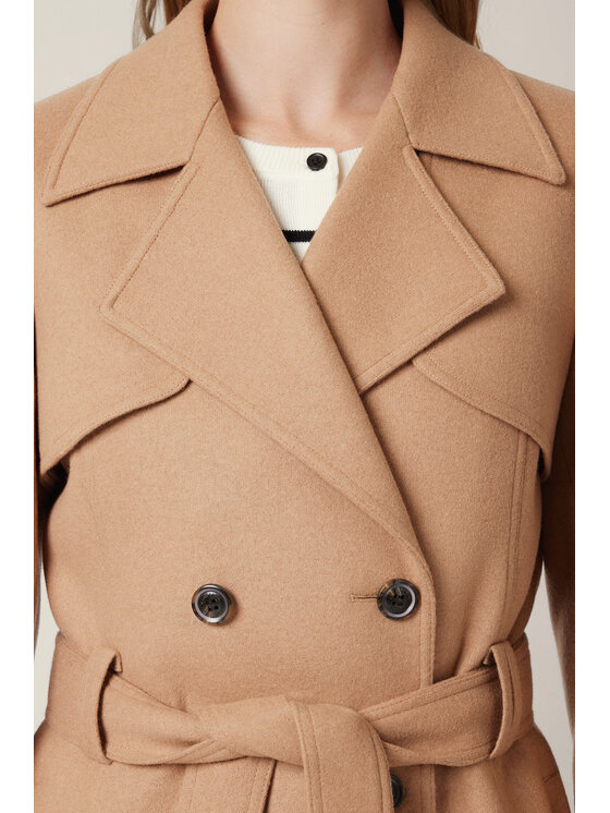 Lancerto Lancerto Płaszcz Mistelle PC073225000008 Beżowy Regular Fit