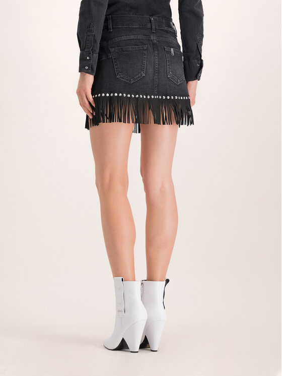 Liu Jo Liu Jo Джинсова спідниця Gonna Mini Mary U69067 D4373 Чорний Slim Fit