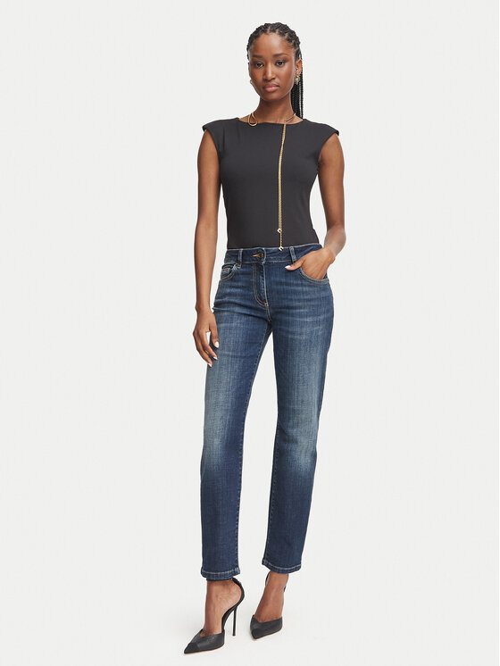 Elisabetta Franchi Elisabetta Franchi Džínsy PJ-25N-66E2-V340 Tmavomodrá Straight Leg