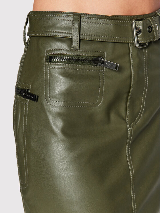 Iceberg Iceberg Sukňa z imitácie kože 22II2P0C0312803 Zelená Regular Fit
