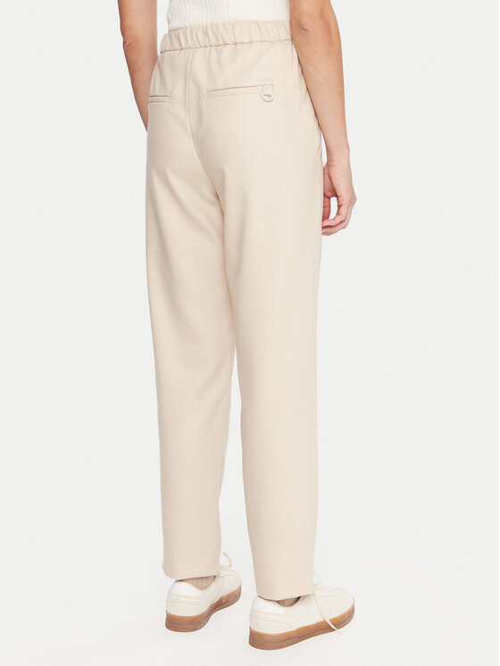 Marella Marella Kalhoty z materiálu Nyssa 2523136025 Béžová Regular Fit