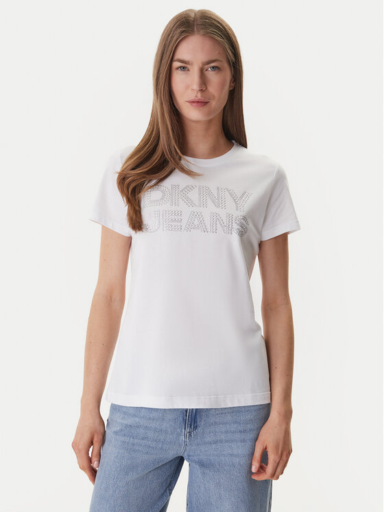 DKNY DKNY T-Shirt DJ6T1692 Biały Regular Fit