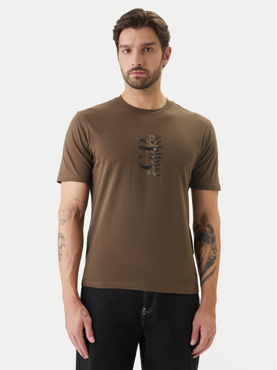 C.P. Company C.P. Company T-Shirt 20CMTS084A005100W Zielony Regular Fit