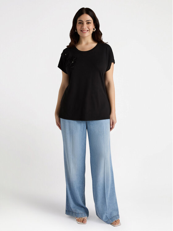 Fiorella Rubino Fiorella Rubino T-shirt G184L008489N033 Nero Regular Fit