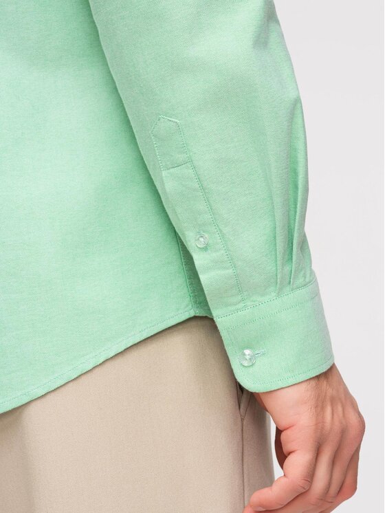 Ombre Ombre Koszula K705 Zielony jasny Regular Fit