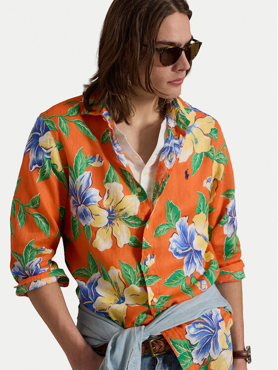 Polo Ralph Lauren Polo Ralph Lauren Marškiniai 710B14226001 Oranžinė Classic Fit