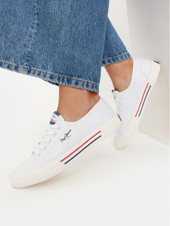 Pepe Jeans Pepe Jeans Πάνινα παπούτσια Brady W Basic PLS31287 Λευκό