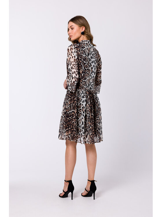 Stylove Stylove Každodenné šaty S337 Hnedá Regular Fit