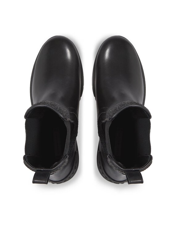 Tommy Hilfiger Tommy Hilfiger Μποτάκια με λάστιχο Feminine Felt Chelsea Bootie FW0FW07655 Μαύρο