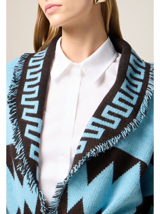 Oltre Oltre Cardigan M188E002136N0Z4 Turchese Regular Fit