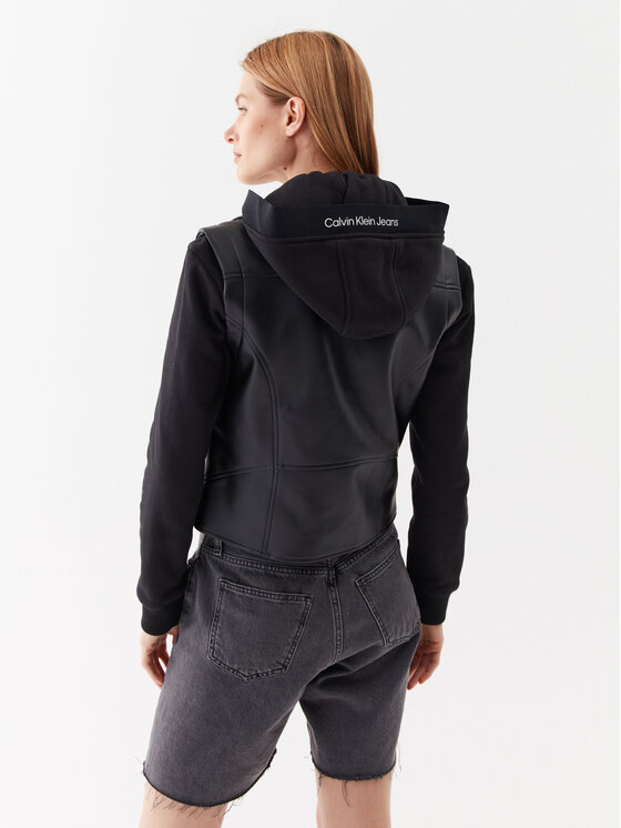 Calvin Klein Jeans Calvin Klein Jeans Usnjena jakna J20J221384 Črna Regular Fit