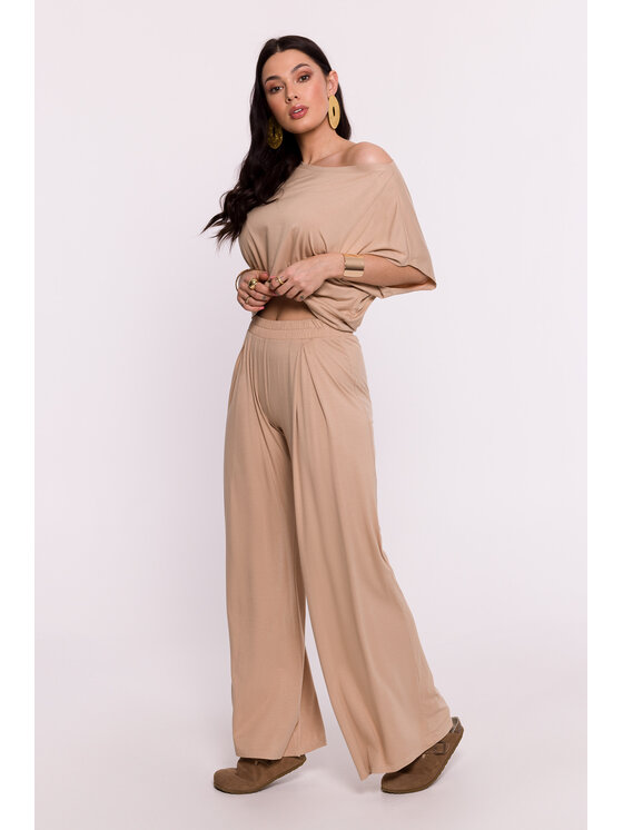 BeWear BeWear Spodnie damskie B289 Brązowy Bella Fit