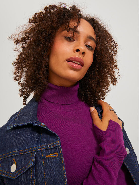 Pull col roulé violet hot sale