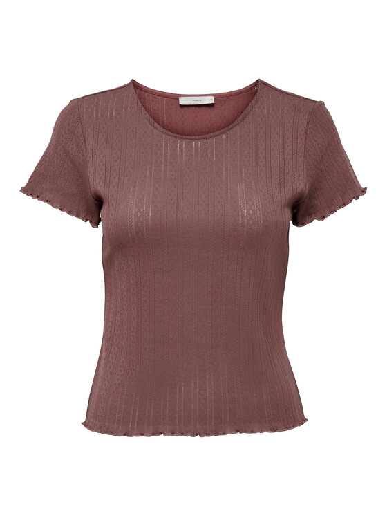 ONLY ONLY Тишърт Carlotta 15256154 Розов Tight Fit