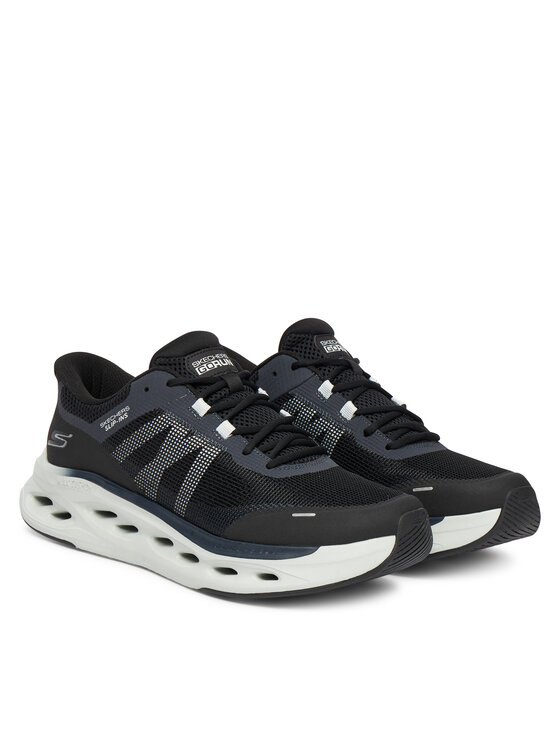 Skechers Skechers Skriešanas apavi Max Cushioning Glide-Step 220422 BKGY Melns