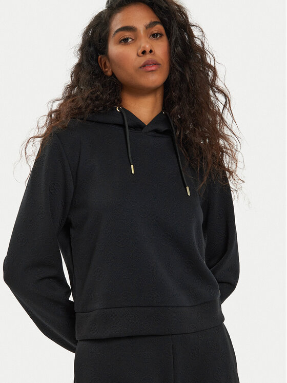 Guess Guess Bluza V4BQ02 KCHR2 Czarny Regular Fit