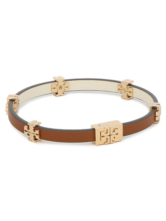 Tory Burch Bracelet Eleanor Leather Bracelet 147235 Marron Modivo