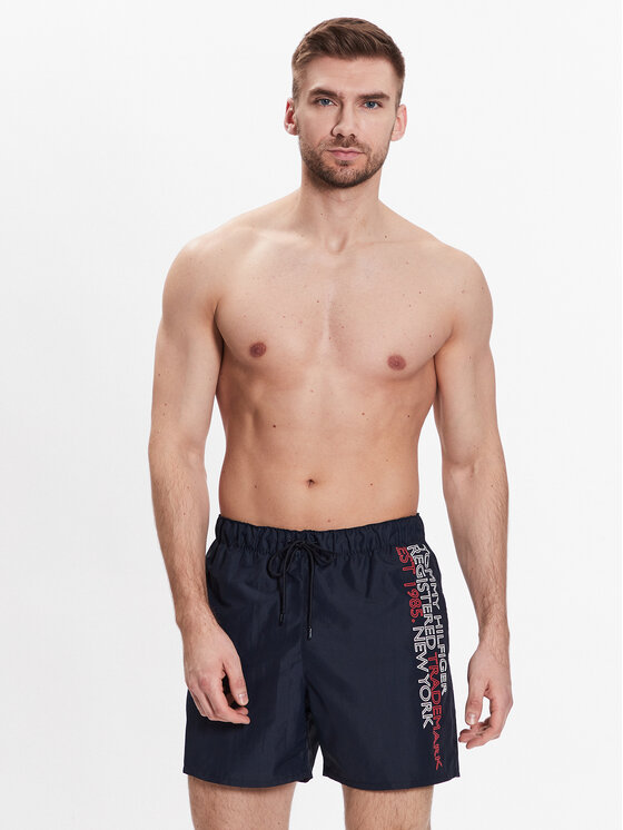 Tommy Hilfiger Tommy Hilfiger Szorty kąpielowe UM0UM02742 Granatowy Regular Fit