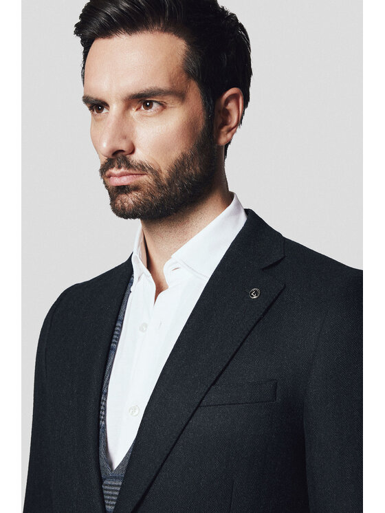 Lancerto Lancerto Marynarka Surrey MA073224000009 Czarny Slim Fit
