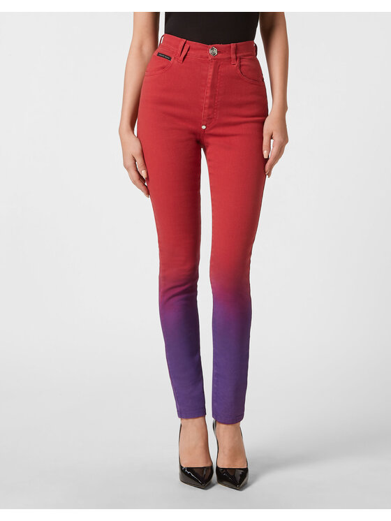 PHILIPP PLEIN PHILIPP PLEIN Džínsy 4879 Červená Jegging Fit