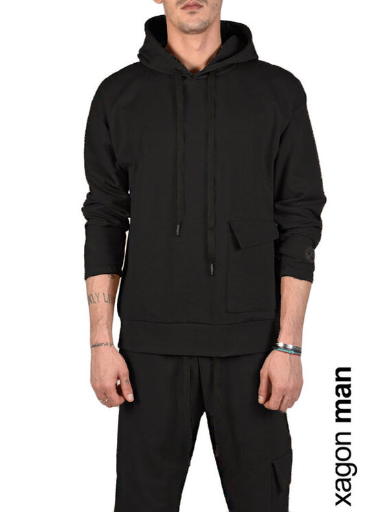 Xagon Xagon Felpa A2008 1F 30052 Nero Regular Fit