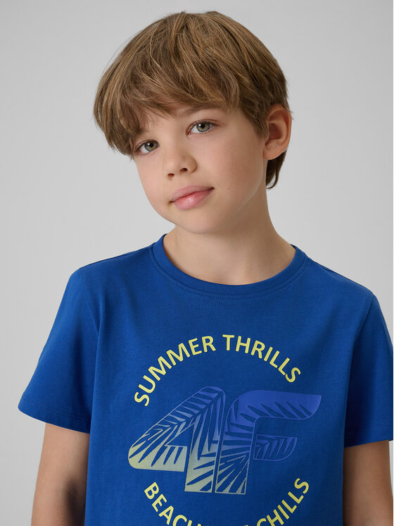 4F 4F T-Shirt BEACHSIDE CHILL Niebieski Loose Fit