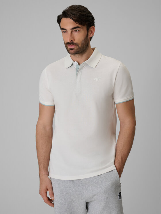 4F 4F Polo COMMERCIAL Biały Regular Fit