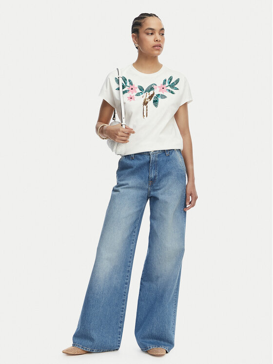LOLA CASADEMUNT LOLA CASADEMUNT T-Shirt MS2615004 Bílá Regular Fit