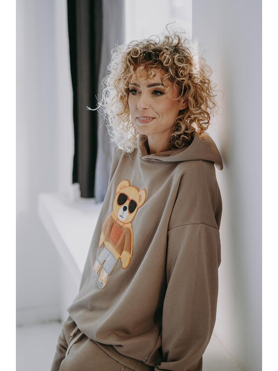 Bejbi Story Bejbi Story Bluza Bluza oversize Barry Teddy Brązowy Oversize