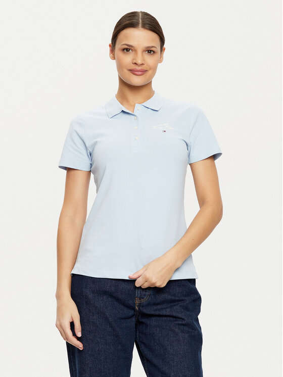 Tommy Hilfiger Tommy Hilfiger Polokošile WW0WW43930 Světle modrá Slim Fit