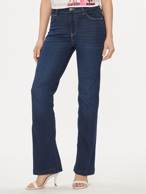 Guess Jeans Hlače W4RA58 D5901 Mornarsko Modra Bootcut Fit