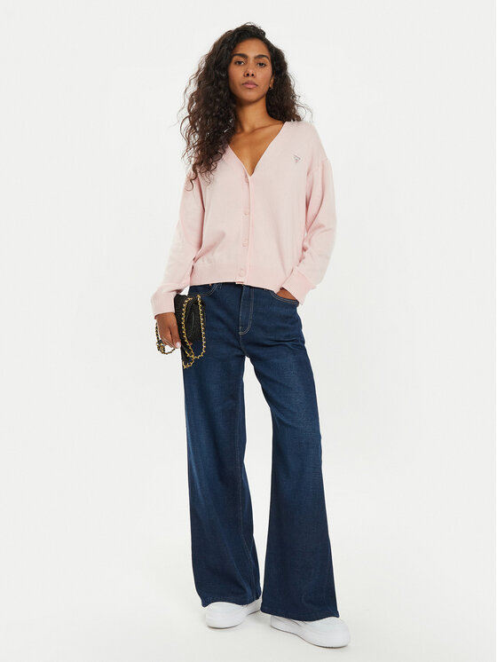 Guess Jeans Guess Jeans Pletena jopica W4BR16 Z3HO2 Roza Regular Fit