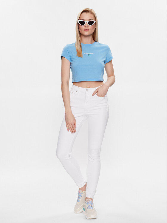 Tommy Jeans Tommy Jeans Blugi Sylvia DW0DW15507 Alb Skinny Fit