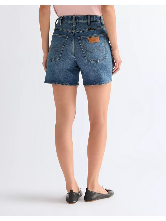 Wrangler Wrangler Szorty jeansowe COWBOY SHORT 5 INCH Niebieski Regular Fit