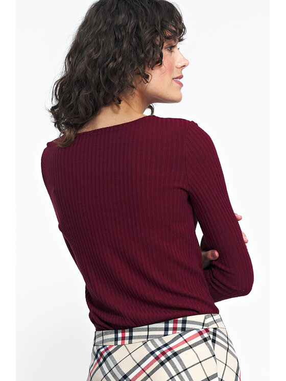 NIFE NIFE Halenka B157 Bordó Classic Fit