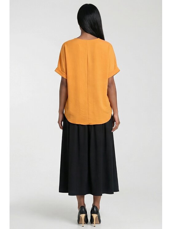 FIGL FIGL Blúzka M1321 Oranžová Regular Fit