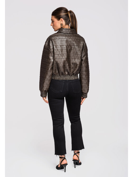 Ombre Ombre Kurtka bomber OW-JAFL-0102 Brązowy Loose Fit