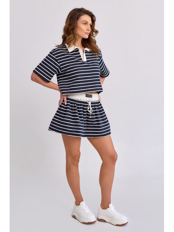 MANDRAGORA MANDRAGORA Blusa Goia Blu scuro Cropp Fit