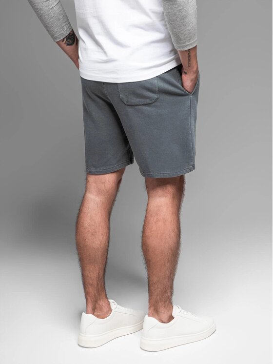 Ombre Ombre Šortky z materiálu OM-SRWS-0122 Šedá Relaxed Fit