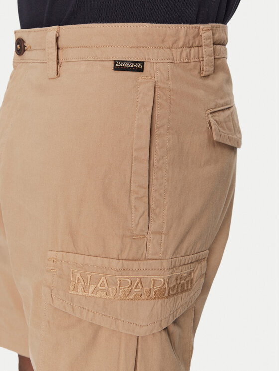 Napapijri Napapijri Medžiaginiai šortai N-Deline NP0A4HOT Smėlio Regular Fit