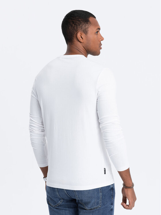 Ombre Ombre Longsleeve OM-LSCL-0110 Biały Regular Fit