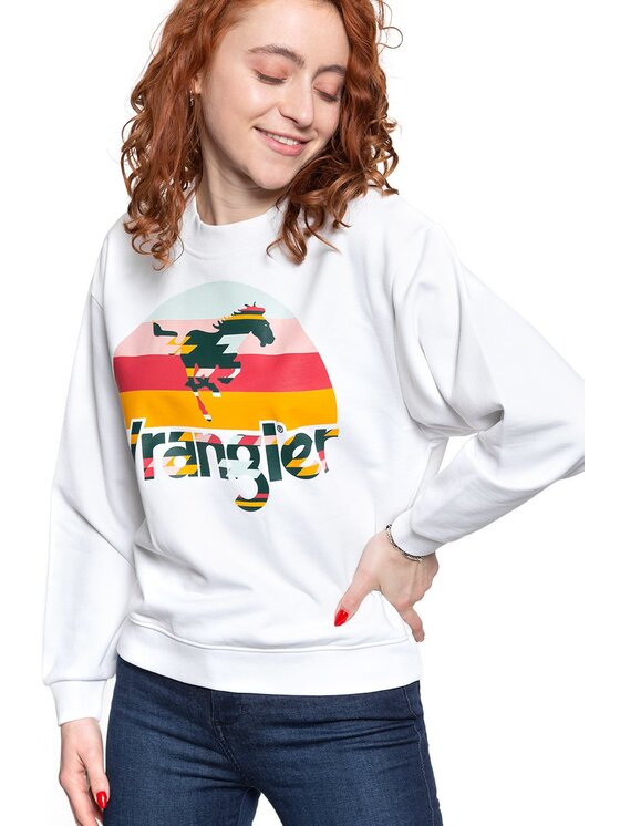 Wrangler Wrangler Felpa 80'S RETRO SWEAT Bianco Regular Fit