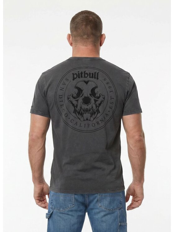 PITBULL PITBULL T-Shirt O'SIDE SKULL Szary Regular Fit