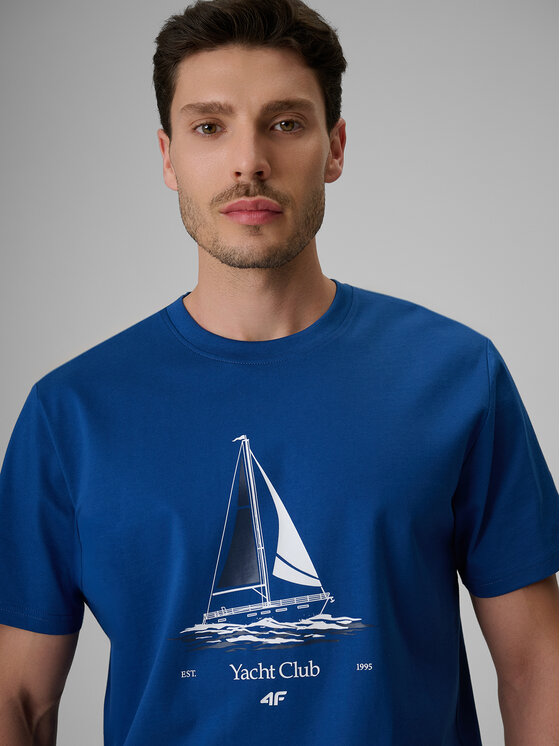 4F 4F T-Shirt LAKESIDE ESCAPE Niebieski Relaxed Fit
