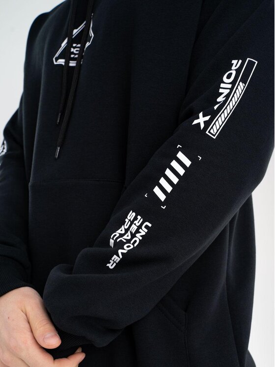 Point X Point X Bluza Bluza Z Kapturem Techwear Point X Impulse Czarna 2XL Czarny Regular Fit