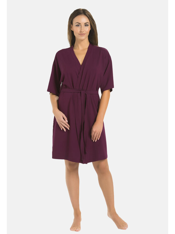 Teyli Teyli Szlafrok damski z wiskozy Maddalena Fioletowy Standard Fit