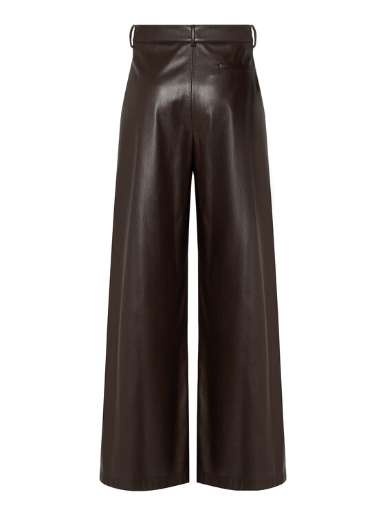 BOSS BOSS Spodnie z imitacji skóry Tiana4-M 50564757 Brązowy Regular Fit