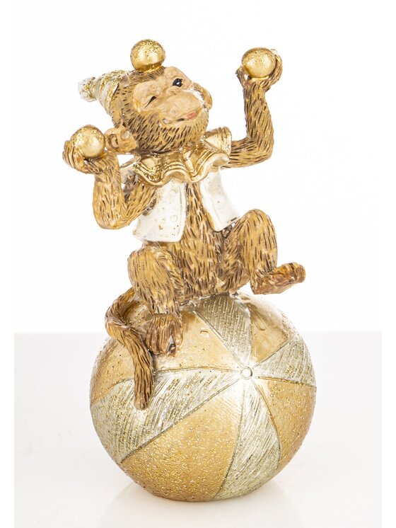 MIAhome MIAhome Figurka małpki SCIMMIA żonglerka na piłce Złoty